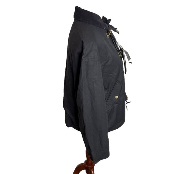 Madewell x Alpha Industries $265 Waxed Cotton Car Coat Black Size M NS730 - Picture 11 of 16